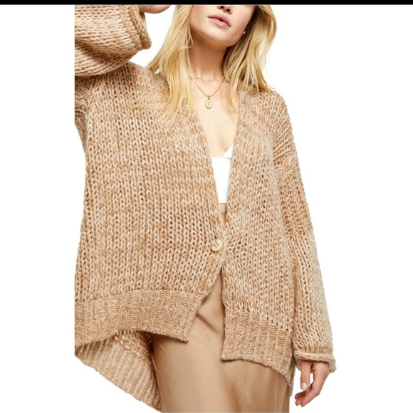 FREE PEOPLE Home Town Oversized Cardigan Sweater Large - Picture 1 of 16